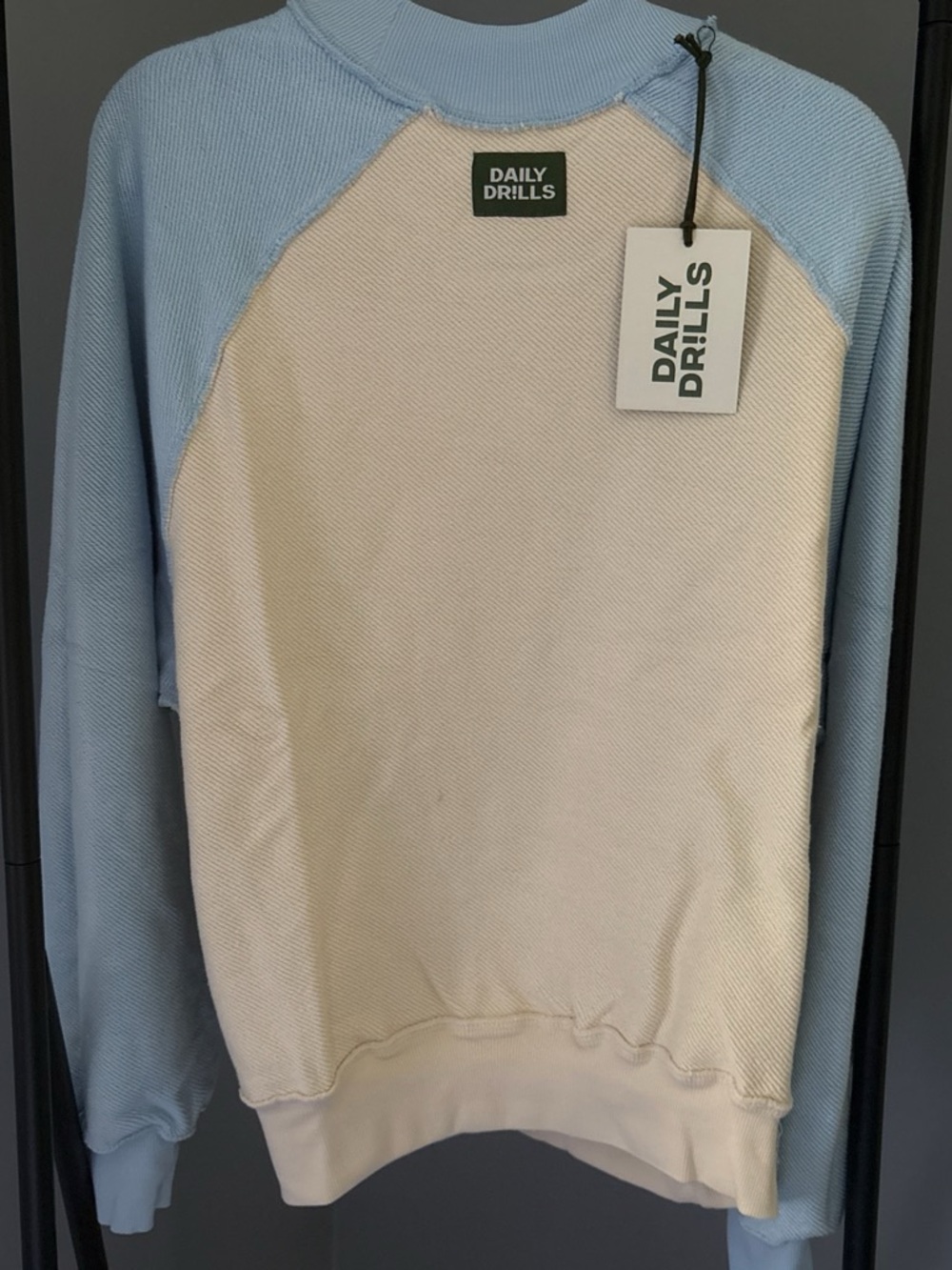 Daily Drills Cream and Light Blue Sweatshirt size M/L